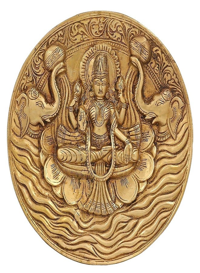 Crafthut Metal Hinduism Decor Goddess Lakshmi/Laxmi Brass Statue for Diwali Puja I Fengshui Gift Dimensions (LXBXH - 21.1 X 1.4 X 21.3 cm), Weight - 1.3 Kg, Golden Color, 1 Piece - Image 1